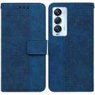 For Tecno Camon 18 Premier Geometric Embossed Leather Phone Case(Blue) - 1