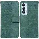 For Tecno Camon 18 Premier Geometric Embossed Leather Phone Case(Green) - 1