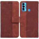 For Tecno Camon 18i Geometric Embossed Leather Phone Case(Brown) - 1