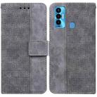 For Tecno Camon 18i Geometric Embossed Leather Phone Case(Grey) - 1