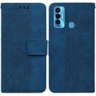 For Tecno Camon 18i Geometric Embossed Leather Phone Case(Blue) - 1
