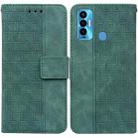 For Tecno Camon 18i Geometric Embossed Leather Phone Case(Green) - 1