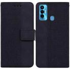 For Tecno Camon 18i Geometric Embossed Leather Phone Case(Black) - 1