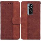 For Tecno Phantom X Geometric Embossed Leather Phone Case(Brown) - 1