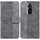 For Tecno Phantom X Geometric Embossed Leather Phone Case(Grey) - 1
