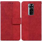 For Tecno Phantom X Geometric Embossed Leather Phone Case(Red) - 1