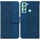 For Tecno Pop 5 LTE BD4 Geometric Embossed Leather Phone Case(Blue) - 1