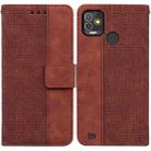 For Tecno Pop 5P Geometric Embossed Leather Phone Case(Brown) - 1