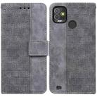 For Tecno Pop 5P Geometric Embossed Leather Phone Case(Grey) - 1