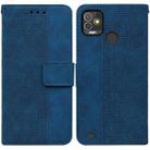 For Tecno Pop 5P Geometric Embossed Leather Phone Case(Blue) - 1