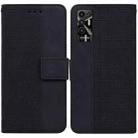 For Tecno Pova 2 Geometric Embossed Leather Phone Case(Black) - 1