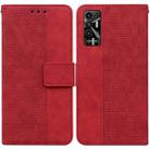 For Tecno Pova 2 Geometric Embossed Leather Phone Case(Red) - 1
