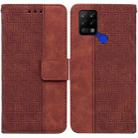 For Tecno Pova LD7 Geometric Embossed Leather Phone Case(Brown) - 1