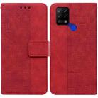 For Tecno Pova LD7 Geometric Embossed Leather Phone Case(Red) - 1