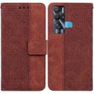 For Tecno Pova Neo LE6 Geometric Embossed Leather Phone Case(Brown) - 1