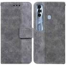 For Tecno Spark 7 Pro Geometric Embossed Leather Phone Case(Grey) - 1