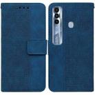 For Tecno Spark 7 Pro Geometric Embossed Leather Phone Case(Blue) - 1