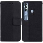 For Tecno Spark 7 Pro Geometric Embossed Leather Phone Case(Black) - 1