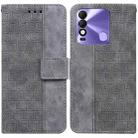 For Tecno Spark 8 / 8T Geometric Embossed Leather Phone Case(Grey) - 1