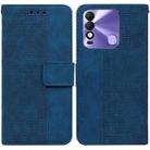 For Tecno Spark 8 / 8T Geometric Embossed Leather Phone Case(Blue) - 1