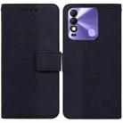 For Tecno Spark 8 / 8T Geometric Embossed Leather Phone Case(Black) - 1