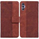 For Tecno Spark 8P Geometric Embossed Leather Phone Case(Brown) - 1