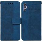 For Tecno Spark 8P Geometric Embossed Leather Phone Case(Blue) - 1