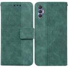 For Tecno Spark 8P Geometric Embossed Leather Phone Case(Green) - 1