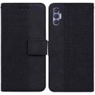 For Tecno Spark 8P Geometric Embossed Leather Phone Case(Black) - 1
