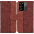 For Tecno Spark Go 2022 / Spark 8C Geometric Embossed Leather Phone Case(Brown) - 1