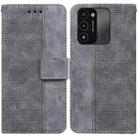 For Tecno Spark Go 2022 / Spark 8C Geometric Embossed Leather Phone Case(Grey) - 1