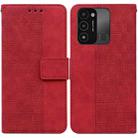 For Tecno Spark Go 2022 / Spark 8C Geometric Embossed Leather Phone Case(Red) - 1