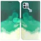 For Infinix Hot 10i / Smart 5 Pro X659B / PR652B / S658E Watercolor Pattern Horizontal Flip Leather Phone Case(Cyan Green) - 1