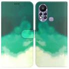 For Infinix Hot 11s X6812 Watercolor Pattern Horizontal Flip Leather Phone Case(Cyan Green) - 1