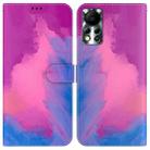 For Infinix Hot 11S NFC X6812B Watercolor Pattern Horizontal Flip Leather Phone Case(Purple Red) - 1