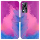 For Infinix Note 11 Watercolor Pattern Horizontal Flip Leather Phone Case(Purple Red) - 1