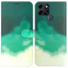 For Infinix Smart 6 Watercolor Pattern Horizontal Flip Leather Phone Case(Cyan Green) - 1