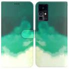 For Infinix Zero X / X Pro Watercolor Pattern Horizontal Flip Leather Phone Case(Cyan Green) - 1