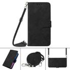 For Motorola Moto G71 5G Crossbody 3D Embossed Flip Leather Phone Case(Black) - 1