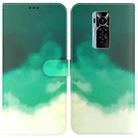 For Tecno Phantom X Watercolor Pattern Horizontal Flip Leather Phone Case(Cyan Green) - 1