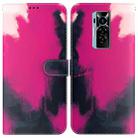 For Tecno Phantom X Watercolor Pattern Horizontal Flip Leather Phone Case(Berry Color) - 1