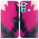 For Tecno Pop 5 LTE BD4 Watercolor Pattern Horizontal Flip Leather Phone Case(Berry Color) - 1