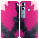 For Tecno Spark 7 Pro Watercolor Pattern Horizontal Flip Leather Phone Case(Berry Color) - 1