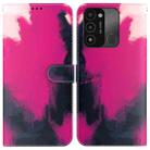 For Tecno Spark Go 2022 / Spark 8C Watercolor Pattern Horizontal Flip Leather Phone Case(Berry Color) - 1