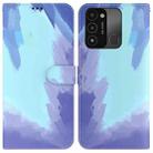 For Tecno Spark Go 2022 / Spark 8C Watercolor Pattern Horizontal Flip Leather Phone Case(Winter Snow) - 1