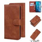 For OPPO A5S/AX5S/A12/A11K Skin Feel Pure Color Flip Leather Phone Case(Brown) - 1