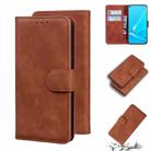 For OPPO A52/A92/A72 Skin Feel Pure Color Flip Leather Phone Case(Brown) - 1
