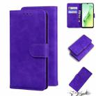 For OPPO A8/A31 2020 Skin Feel Pure Color Flip Leather Phone Case(Purple) - 1