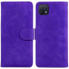 For OPPO A16K Skin Feel Pure Color Flip Leather Phone Case(Purple) - 1