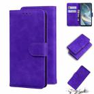 For OPPO A92S/Reno4 Z 5G Skin Feel Pure Color Flip Leather Phone Case(Purple) - 1
